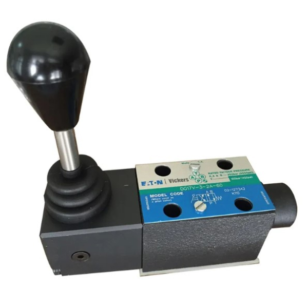 Válvula direcional manual Parker com alavanca para operação mecânica - Ideal para controle local em sistemas hidráulicos